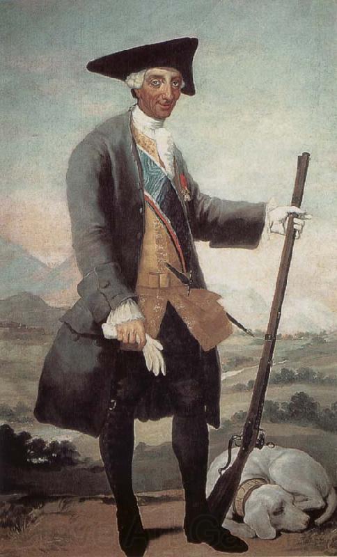 Francisco Goya Portrait of Charles III in Huntin Costume Norge oil painting art